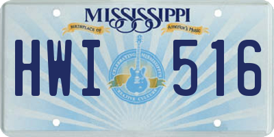 MS license plate HWI516