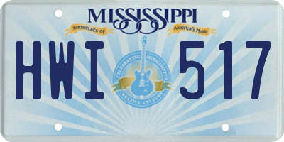 MS license plate HWI517