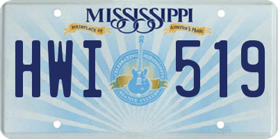 MS license plate HWI519