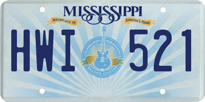 MS license plate HWI521
