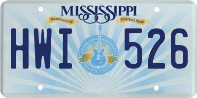 MS license plate HWI526