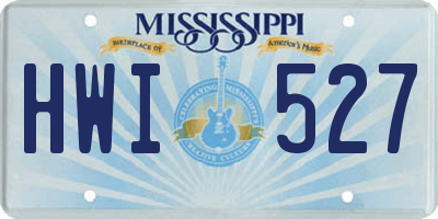MS license plate HWI527