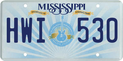 MS license plate HWI530