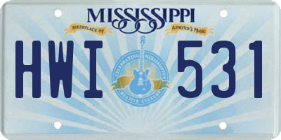 MS license plate HWI531