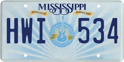 MS license plate HWI534