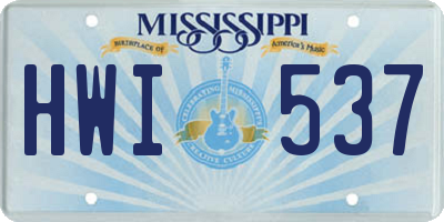 MS license plate HWI537