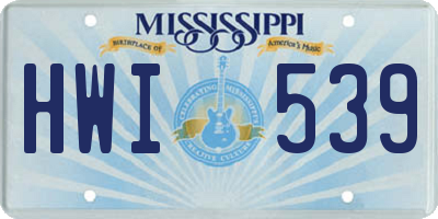 MS license plate HWI539
