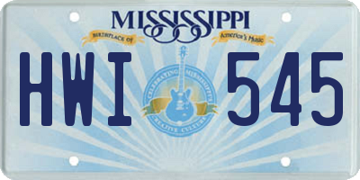 MS license plate HWI545