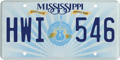 MS license plate HWI546