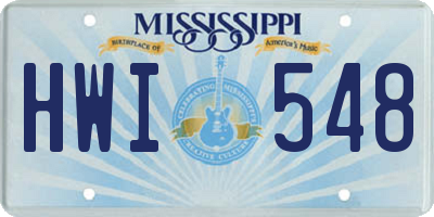MS license plate HWI548