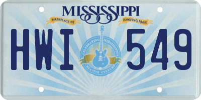 MS license plate HWI549