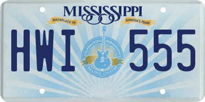MS license plate HWI555