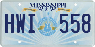 MS license plate HWI558