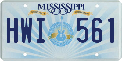 MS license plate HWI561