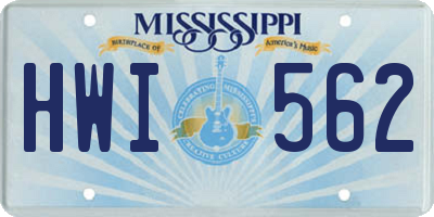 MS license plate HWI562