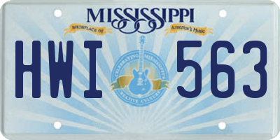 MS license plate HWI563