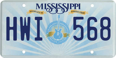 MS license plate HWI568