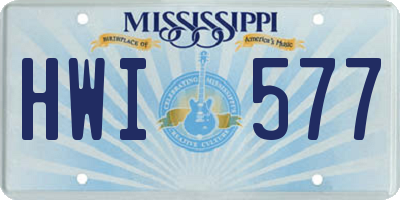 MS license plate HWI577