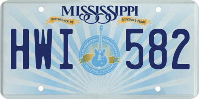 MS license plate HWI582