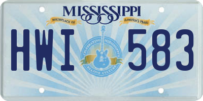 MS license plate HWI583
