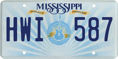 MS license plate HWI587