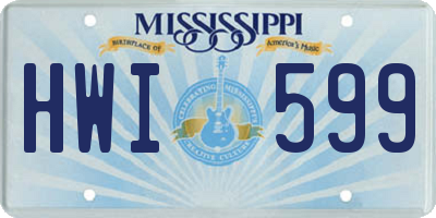MS license plate HWI599