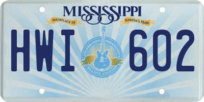 MS license plate HWI602