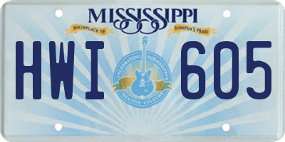 MS license plate HWI605