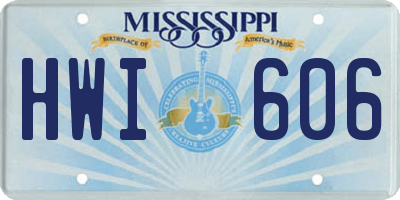 MS license plate HWI606