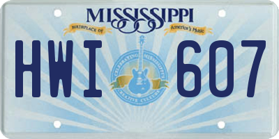 MS license plate HWI607