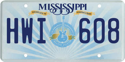 MS license plate HWI608