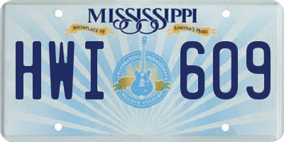 MS license plate HWI609