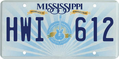 MS license plate HWI612