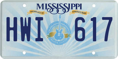 MS license plate HWI617