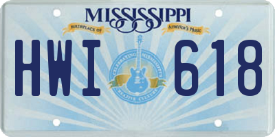 MS license plate HWI618