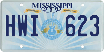 MS license plate HWI623