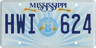 MS license plate HWI624