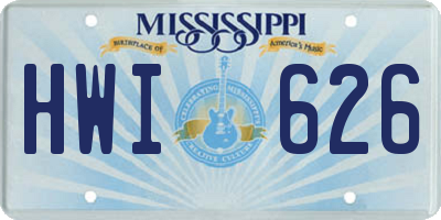 MS license plate HWI626