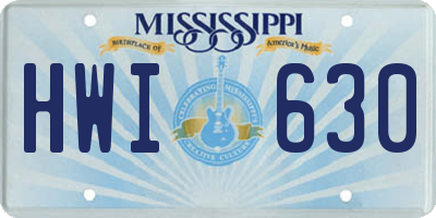 MS license plate HWI630