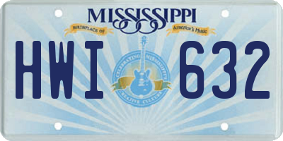 MS license plate HWI632