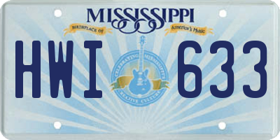 MS license plate HWI633