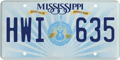 MS license plate HWI635