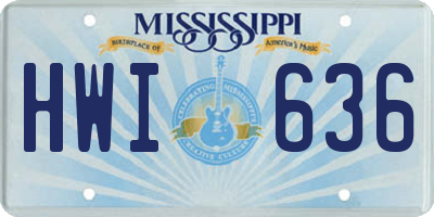 MS license plate HWI636