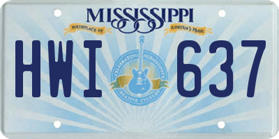 MS license plate HWI637