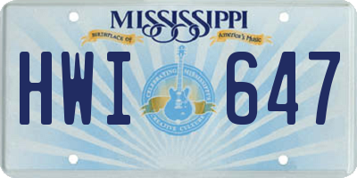 MS license plate HWI647