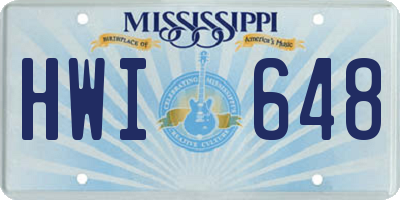 MS license plate HWI648