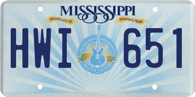 MS license plate HWI651
