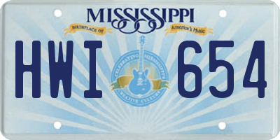 MS license plate HWI654
