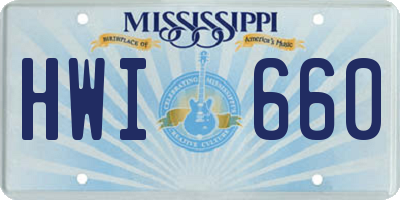 MS license plate HWI660