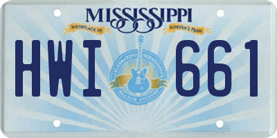 MS license plate HWI661